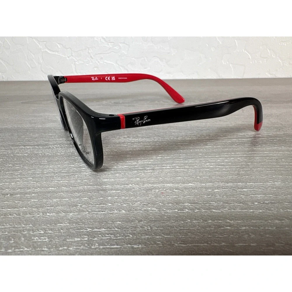 Ray-Ban Junior RY1632F 3928‎ Black Rubber Red Rectangle Eyeglasses Frames 48mm